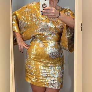 Marciano metallic gold & silver mini dress